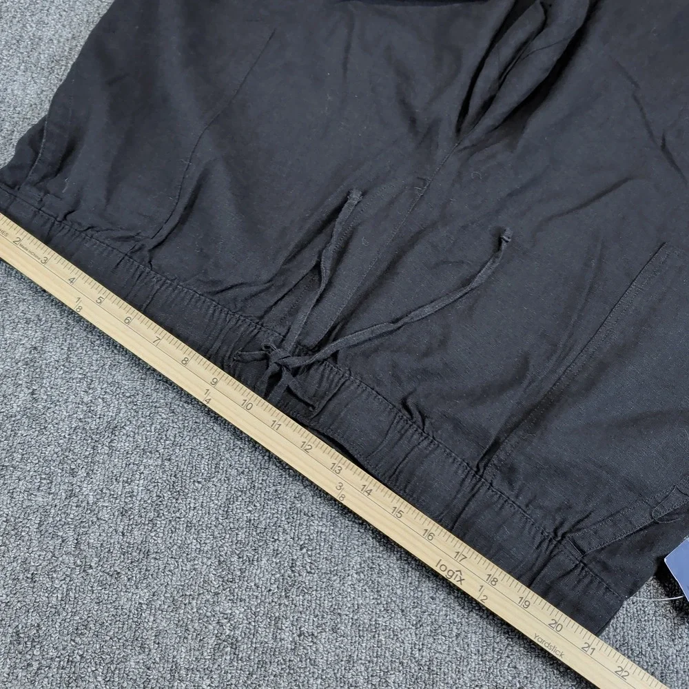 Gap Coastal Minimalist Linen Blend Wide Leg Pants Mens XXL Black NWT